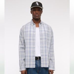 Abercrombie & Fitch Light Blue Checkered Shirt